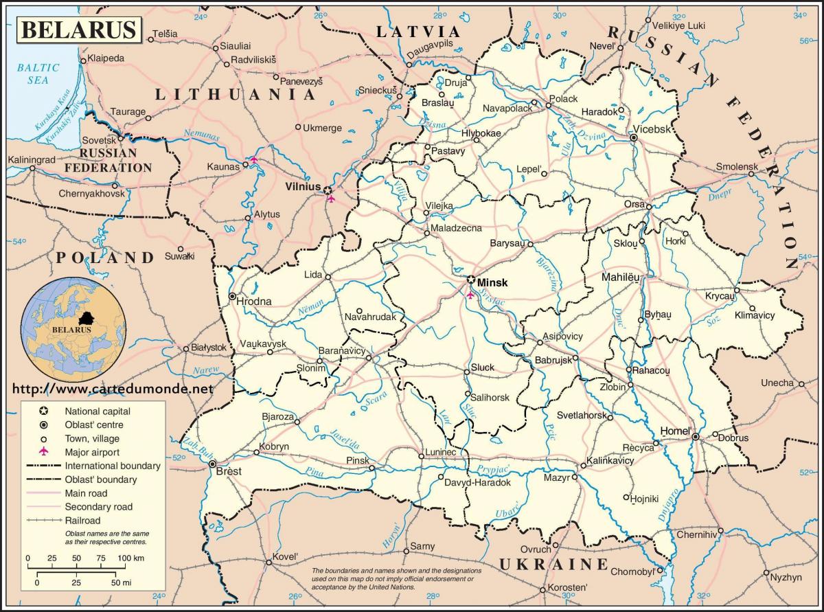 Bjellorusia e vendit hartë