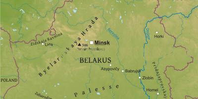 Harta e Bjellorusisë fizike